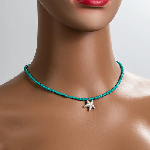 Graceful Turquoise Starfish Necklace