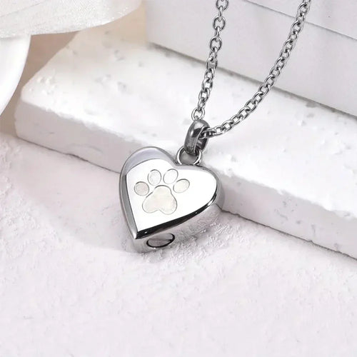 Paw Heart Ashes Necklace
