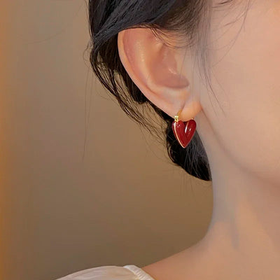 Graceful Heart Hoop Earrings