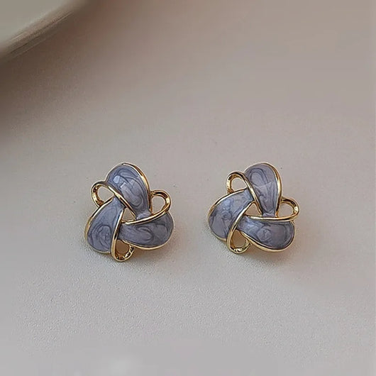 Elegant Vintage Purple Enamel Earrings
