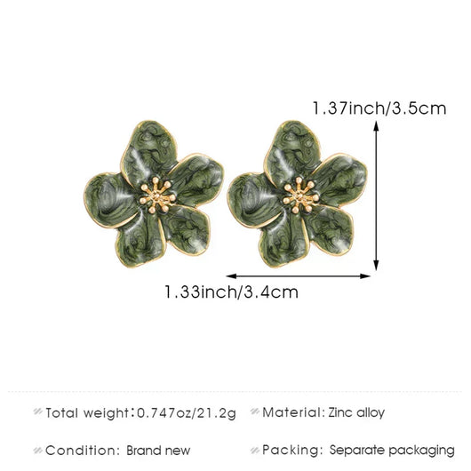 Vintage Emerald Flower Earrings