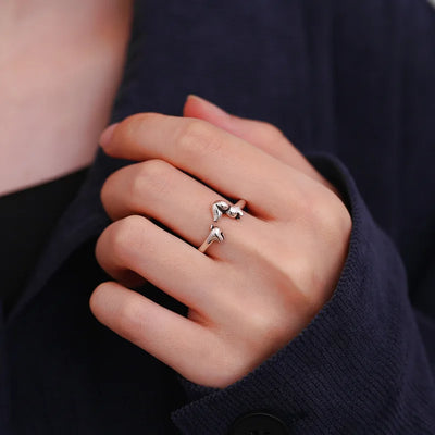 Silver Dachshund Hug Ring