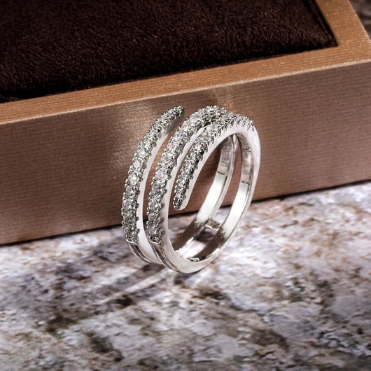 Stunning Three-Layer Crystal Ring