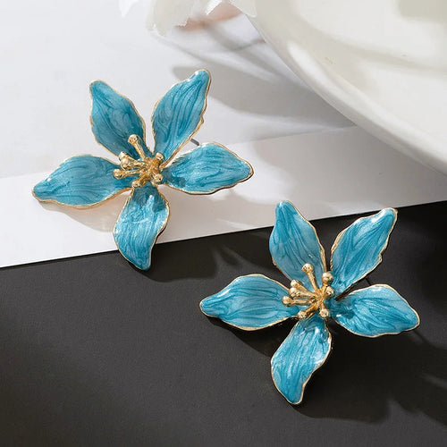 Painted Floral Earrings