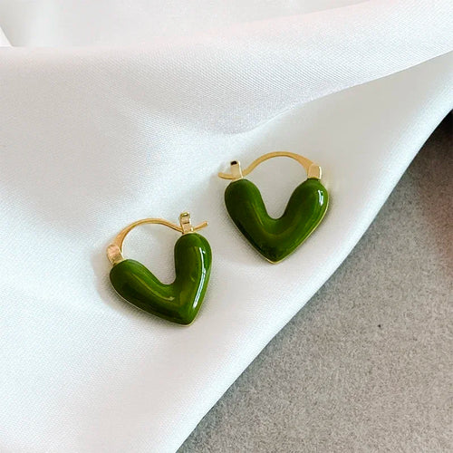 Graceful Heart Hoop Earrings