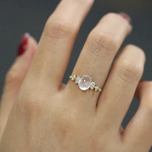 Moonstone Diamond Ring