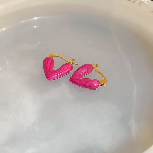 Graceful Heart Hoop Earrings