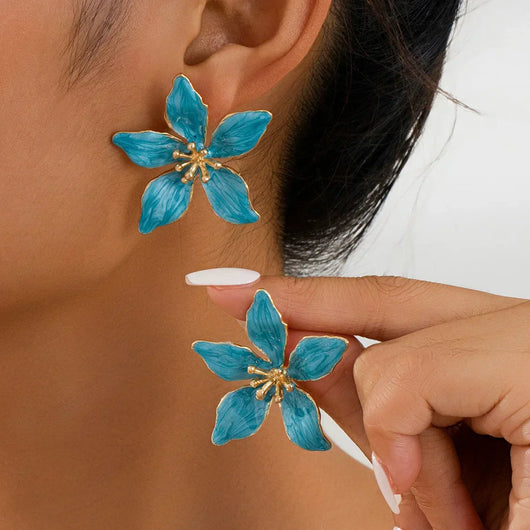Painted Floral Earrings