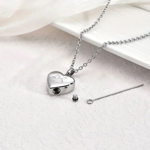 Paw Heart Ashes Necklace