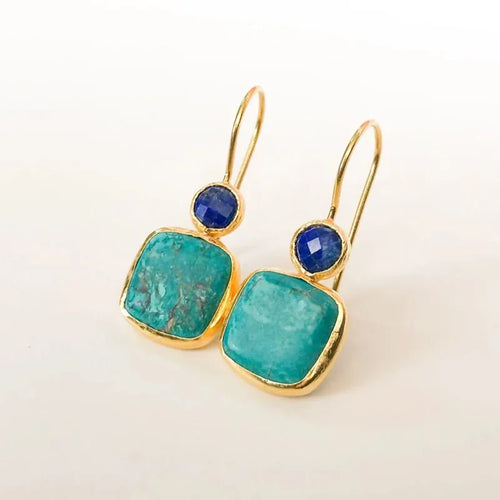 Confident Turquoise Inlaid Earrings
