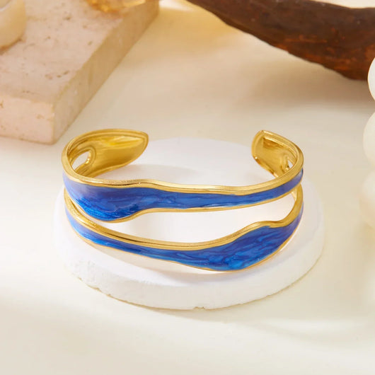 Modern Wave Stainless Steel Bracelet