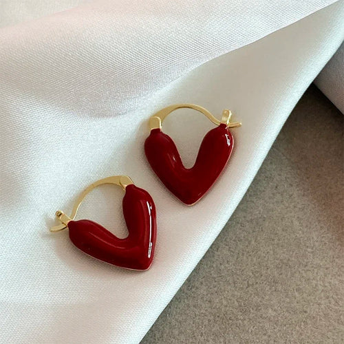 Graceful Heart Hoop Earrings