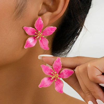 Painted Floral Earrings