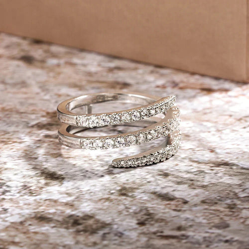 Stunning Three-Layer Crystal Ring