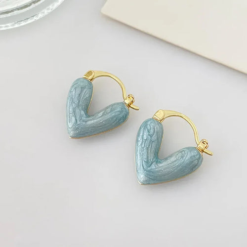 Graceful Heart Hoop Earrings
