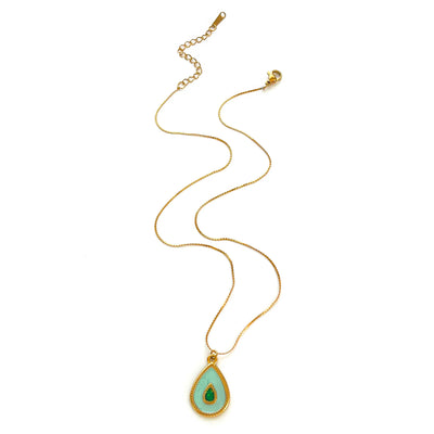 Beautiful Layered Necklace Set with Butterfly and Teardrop
