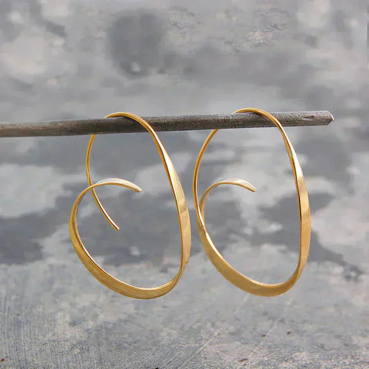 Silver Spiral Hoops