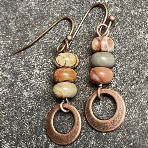 Natural Stone Hoop Earrings