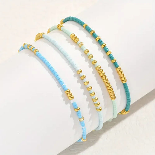 Subtle Turquoise Beaded Bracelet Set