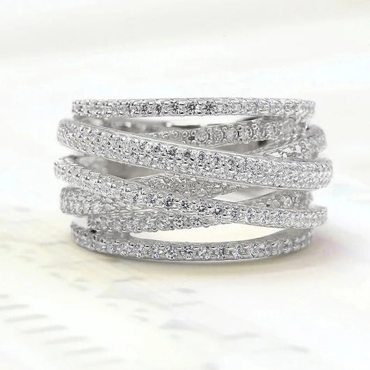 Charming Multi-Layered Cross Ring