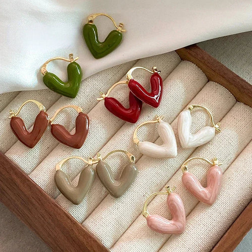 Graceful Heart Hoop Earrings