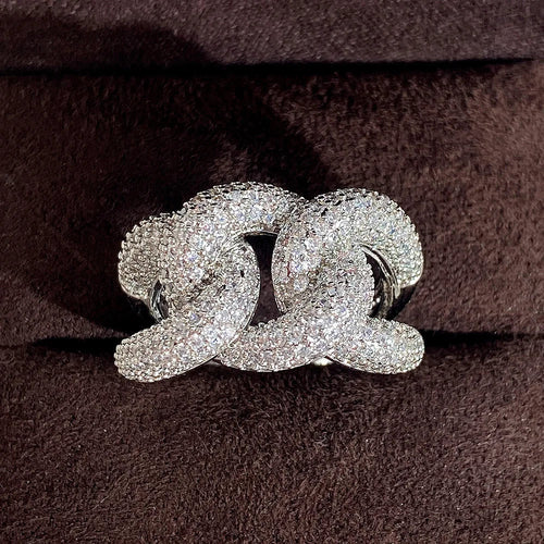 Elegant Infinity Zircon Silver Ring