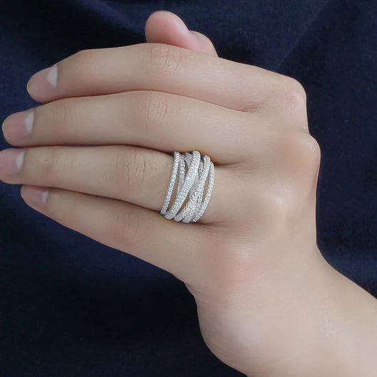Charming Multi-Layered Cross Ring