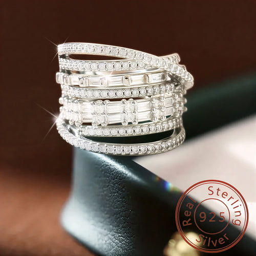 Refined Multi-Layer 925 Silver Ring