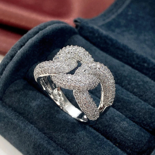 Elegant Infinity Zircon Silver Ring