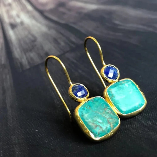 Confident Turquoise Inlaid Earrings