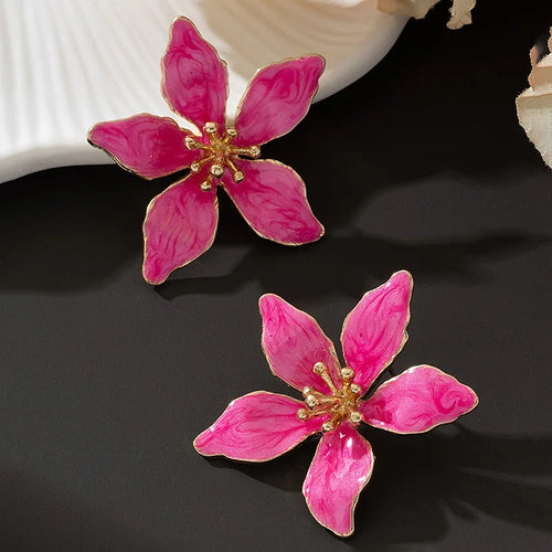 Painted Floral Earrings