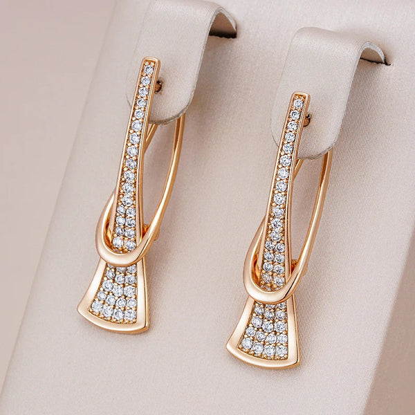 Radiant Layers Crystal Earrings | Gold