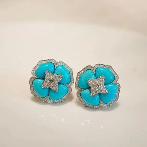 Intimate Turquoise Flower Earrings