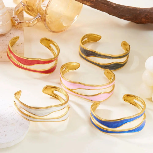 Modern Wave Stainless Steel Bracelet