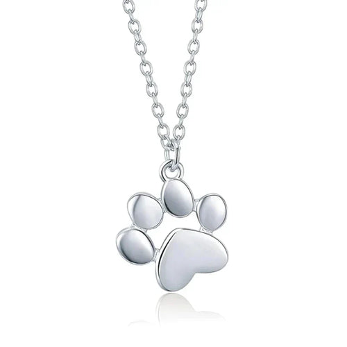 Stainless Steel Paw Print Necklace