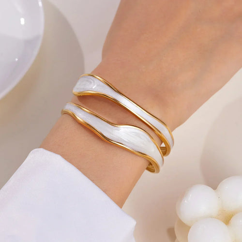 Modern Wave Stainless Steel Bracelet
