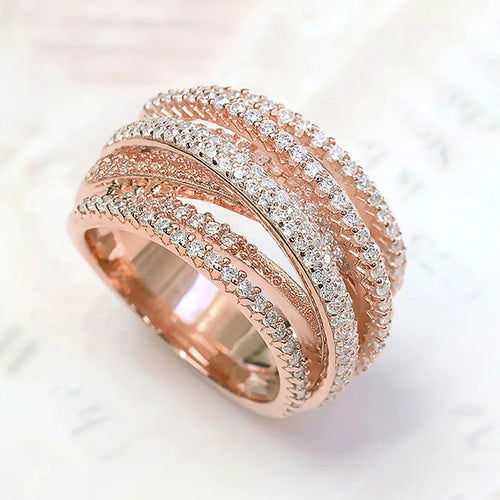 Charming Multi-Layered Cross Ring