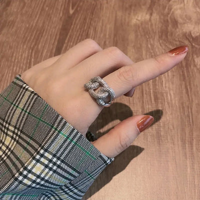 Elegant Infinity Zircon Silver Ring