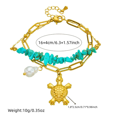 Unique Turquoise Turtle Bracelet