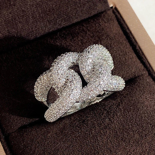Elegant Infinity Zircon Silver Ring