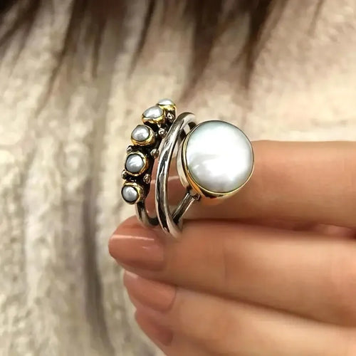 Pearl Stacking Rings Set