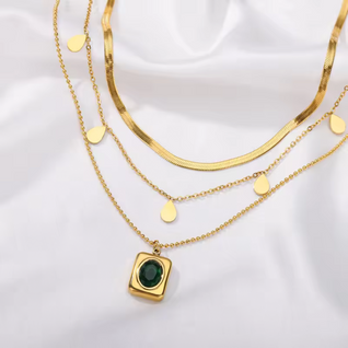 Mystic Layered Emerald Necklace