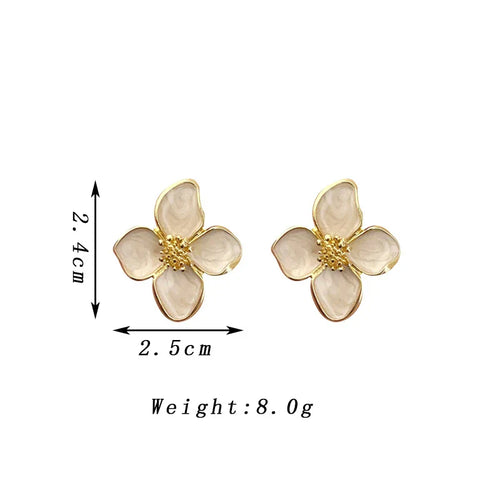 Elegant White Flower Earrings