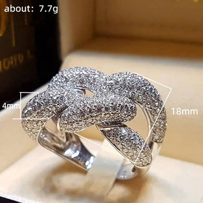 Elegant Infinity Zircon Silver Ring