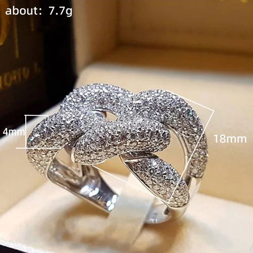 Elegant Infinity Zircon Silver Ring