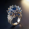 Sapphire Lotus Blossom Ring
