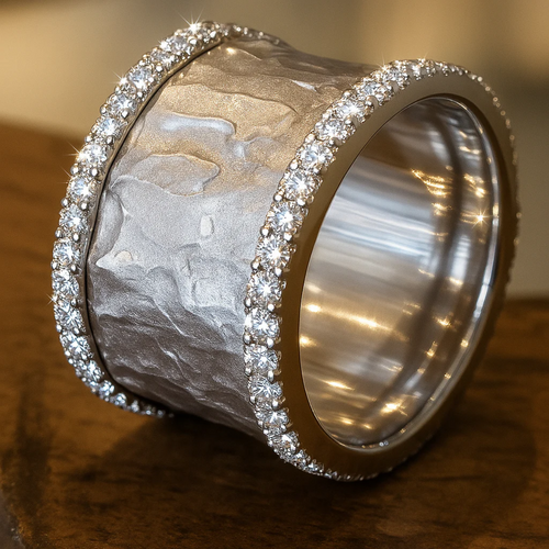 Hammered Silver Statement Ring