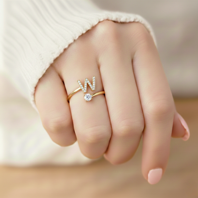 Charming Custom Initial Ring