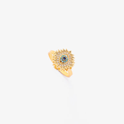 Sapphire Sunburst Spinning Ring | Gold