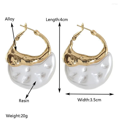 Celestial Pearl Crescent Earrings